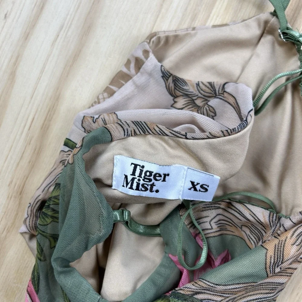 Tiger Mist Women's XS Floral Crop Top Spaghetti Strap Boho Y2K Summer